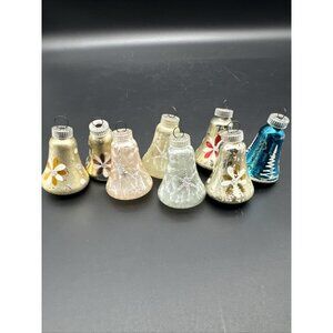 Vintage MCM Christmas Atomic Star Flower Mica Glitter Bell Ornament Austria READ